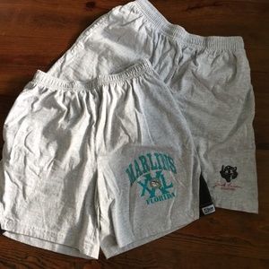 Two Pairs Cotton Athletic Shorts Marlins / Winery